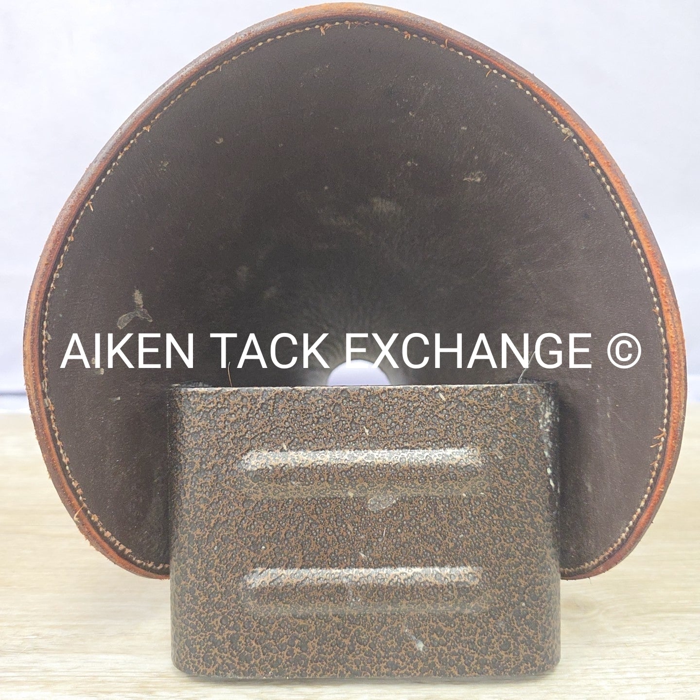 Tucker Ergobalance Hooded Western Stirrups, Missing Rubber Foot Cushion