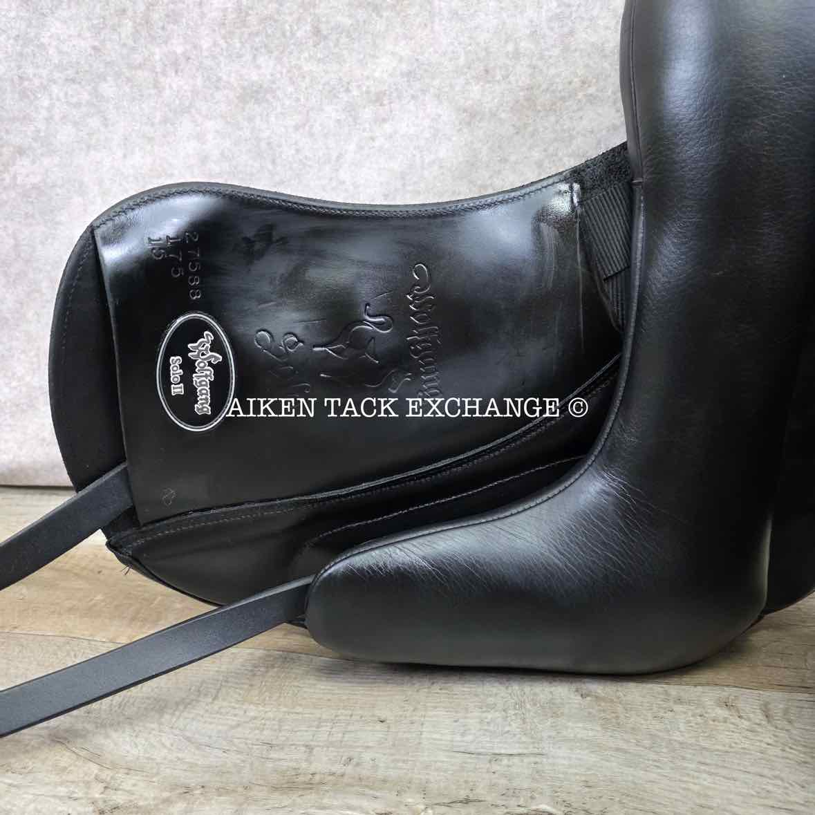 2021 Custom Saddlery Wolfgang Solo II Monoflap Dressage Saddle, 17.5" Seat - Short Flap, Adjustable Tree, Wool Flocked Panels