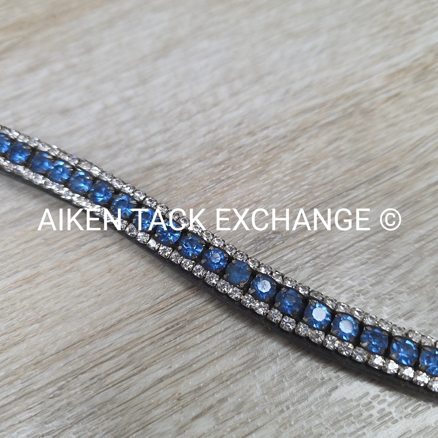 Curved Bling Browband, Black, Size Full