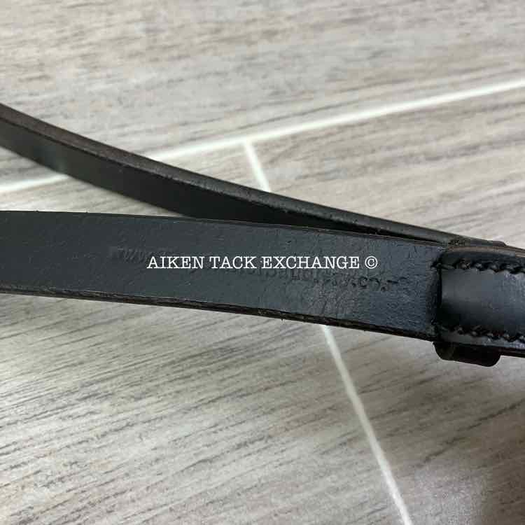 Tony Slatter Saddlery Leather Reins with Stops, Black, 50"