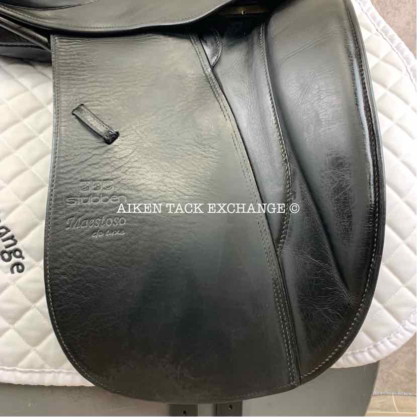 2006 Stubben Maestoso Deluxe Dressage Saddle, 18" Seat, 32cm Tree - W/XW, Wool Flocked Panels