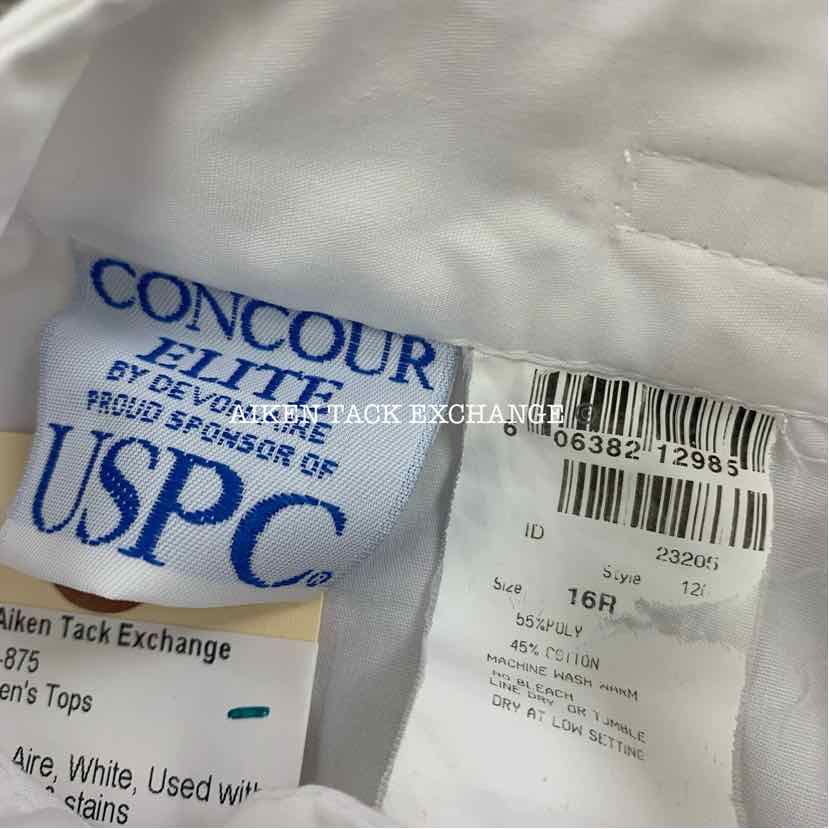 Concour Elite by Devon-Aire Long Sleeve Show Shirt, Size 16 R