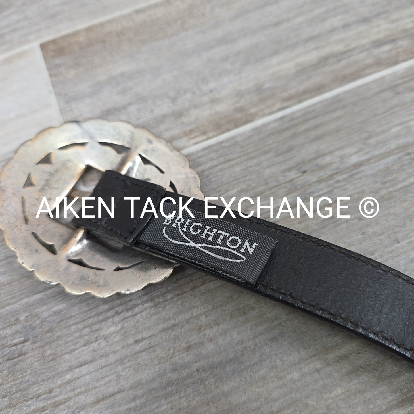 Brighton Concho Leather Belt, Size Large