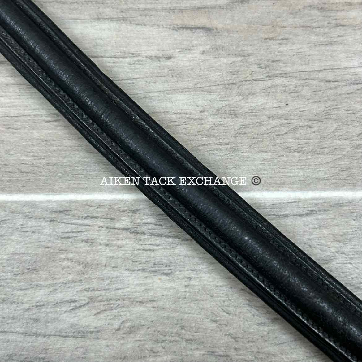 Plain Raised Padded Browband, Black, 16.5"