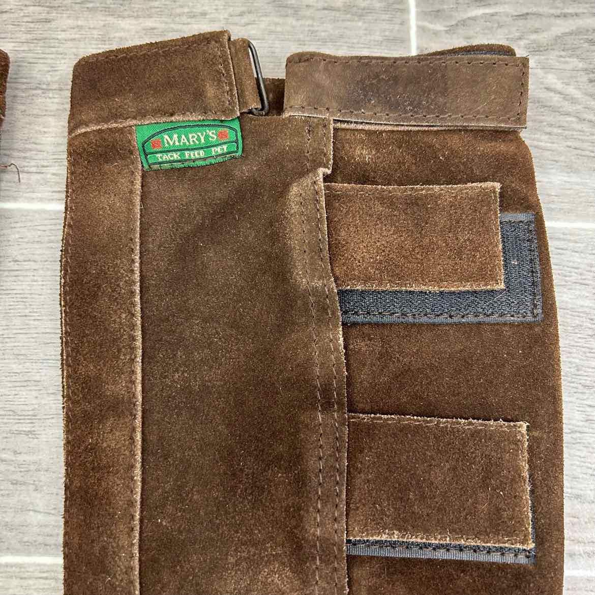 Mary's Tack & Feed Suede Half Chaps, Brown, Size Small