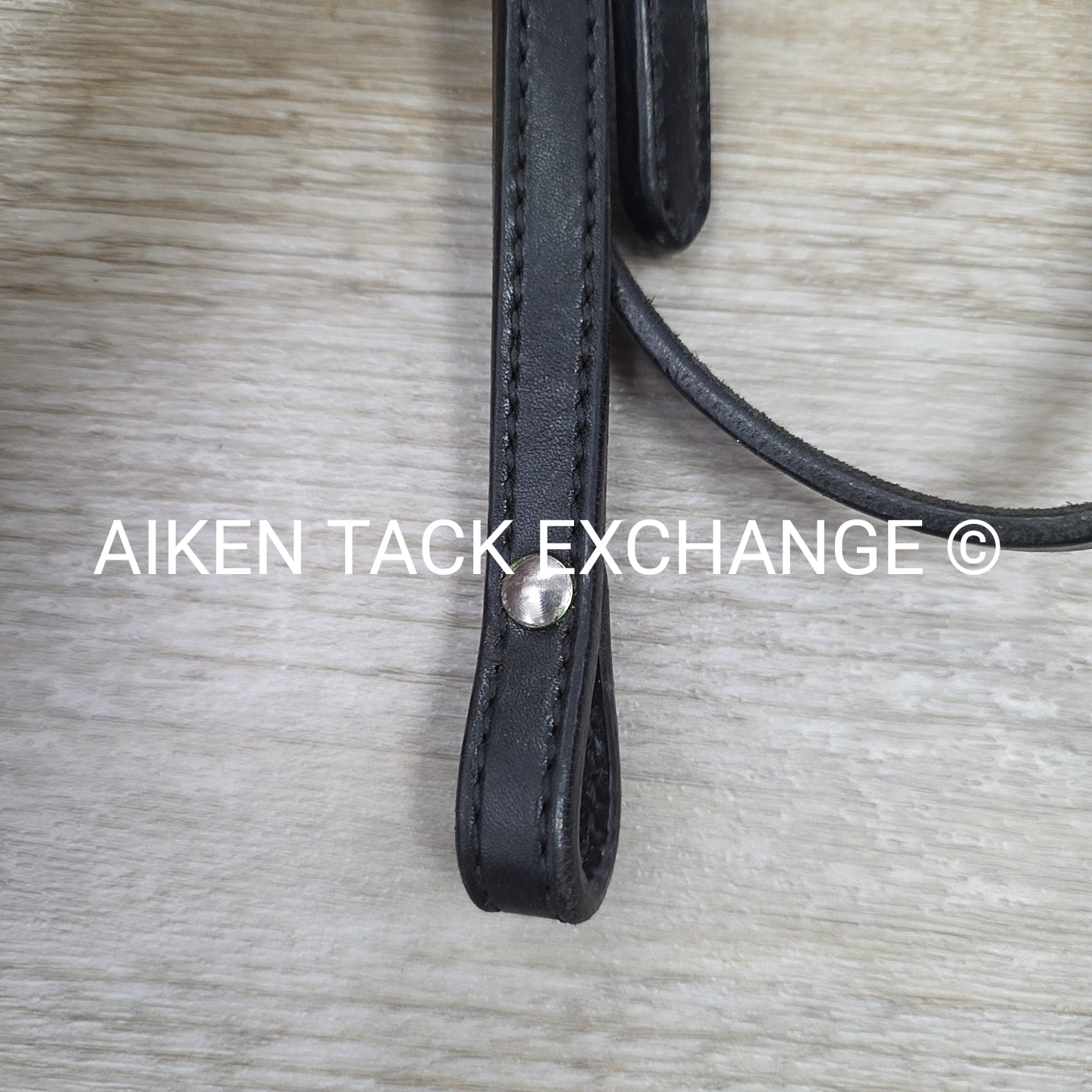 Circle Y Browband Headstall with Reins, Black, Size Full