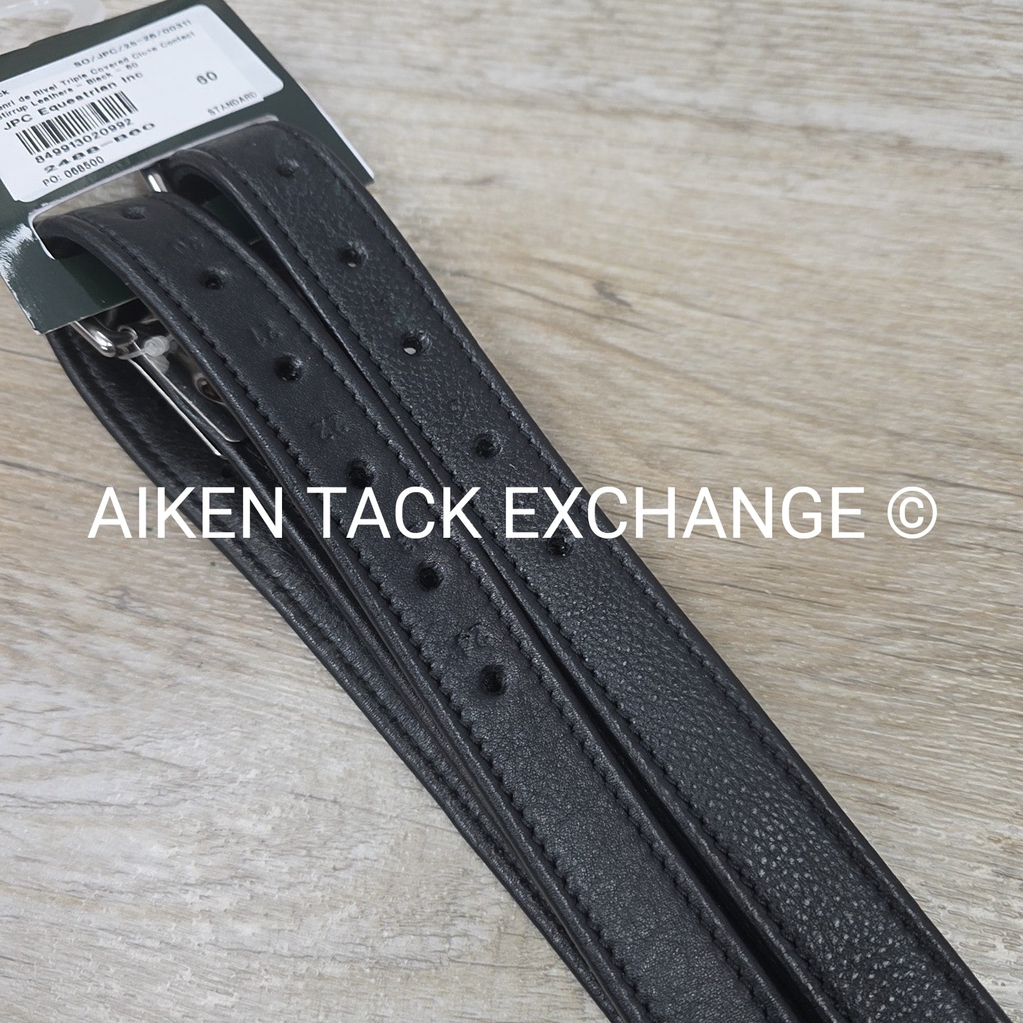 HDR Triple Covered Close Contact Stirrup Leathers, Black, 60"