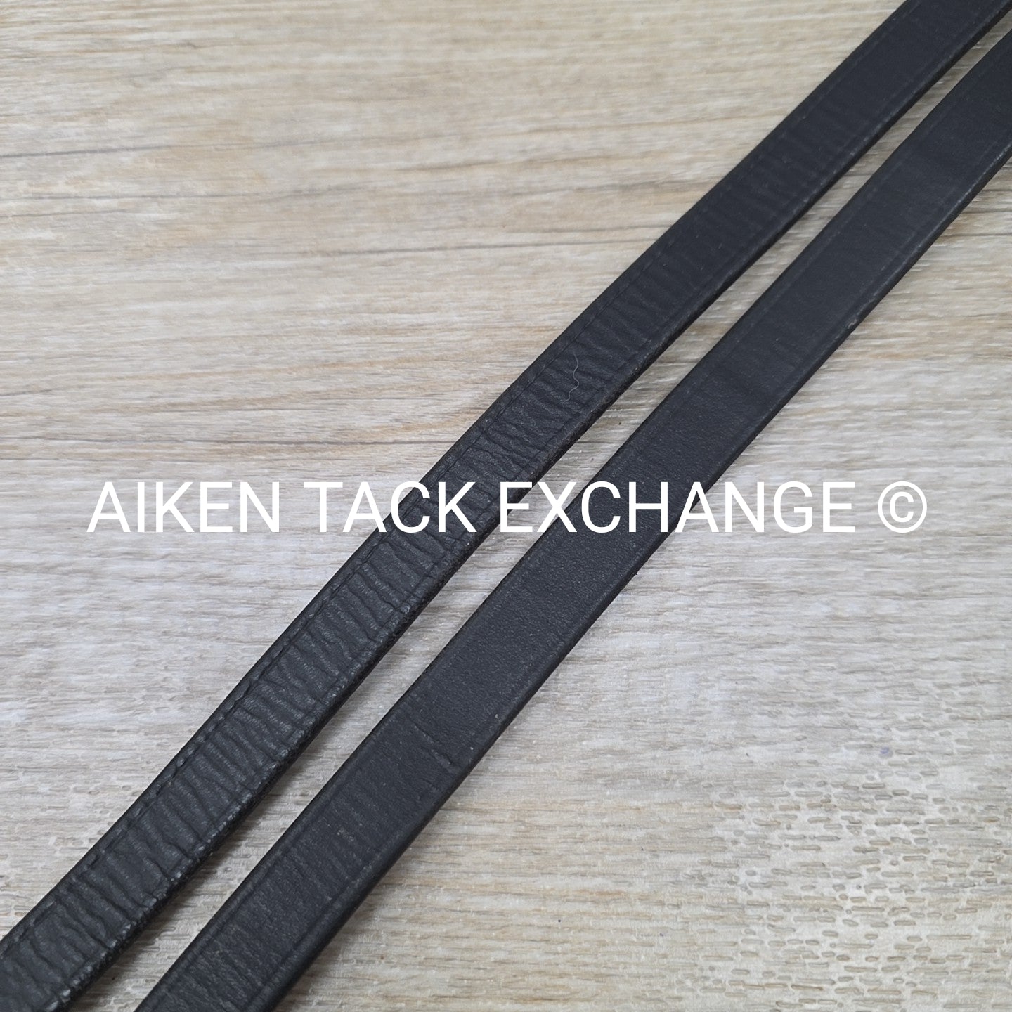 Leather Reins with Hand Stops, Black, Size Full