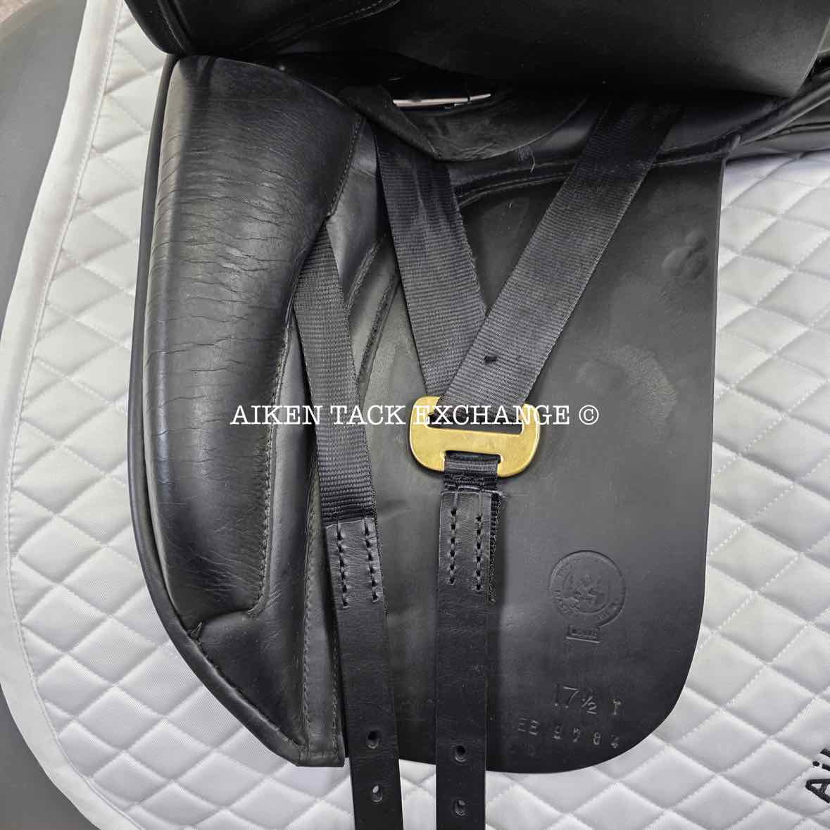 2007 Black Country Eloquence Dressage Saddle, 17.5" Seat, Medium Wide Tree, Wool Flocked Panels