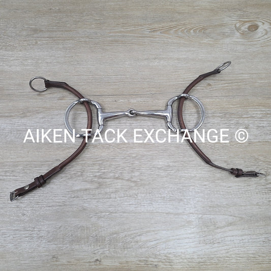 Korsteel Single Joint Eggbutt Gag Bit with Leather Cheek Pieces 5.5"