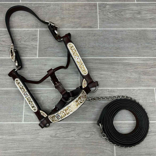 Kathy's Show Equipment #250 Santana Halter with Matching Leather Show Lead