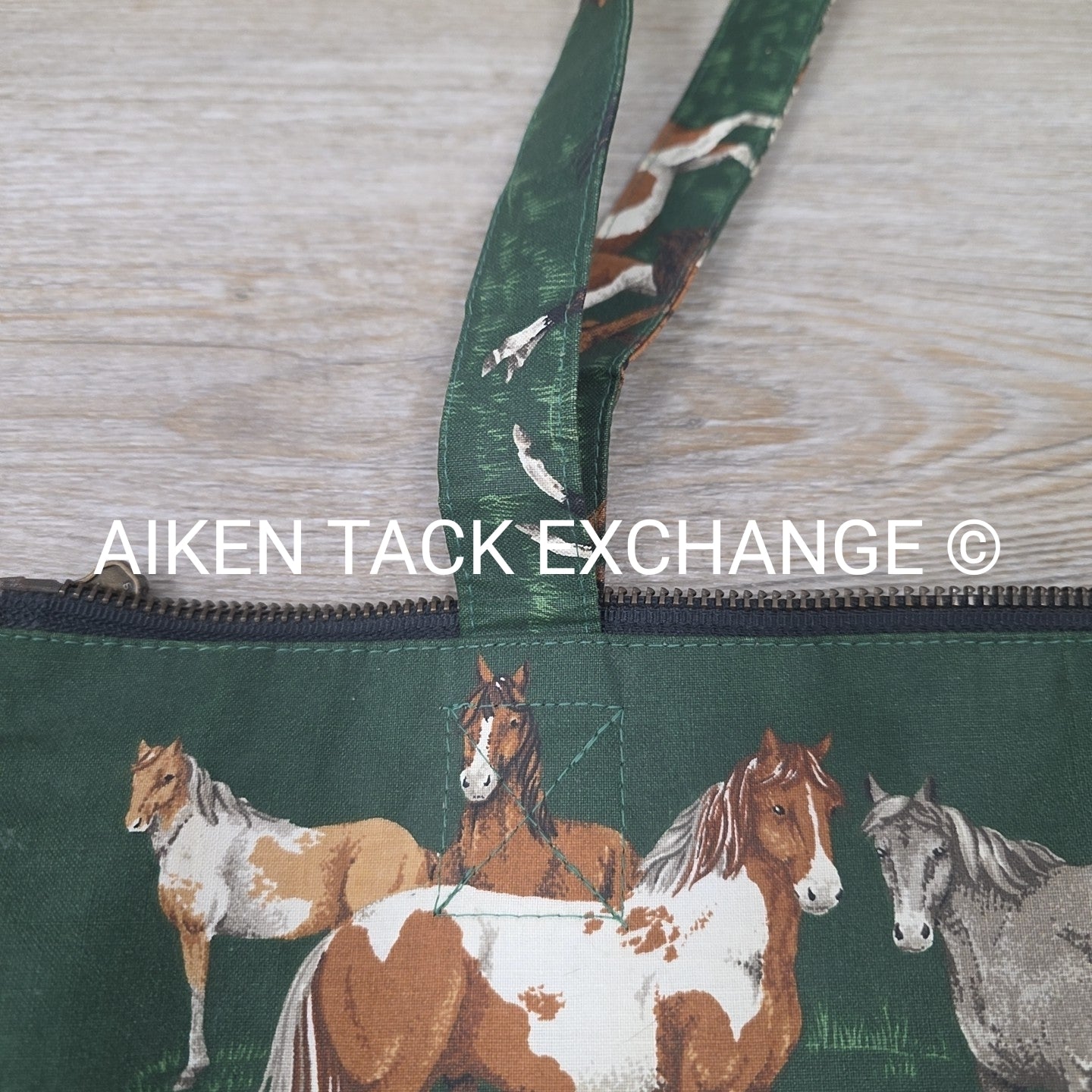 Vintage Infinity Chic Equestrian Print Small Tote