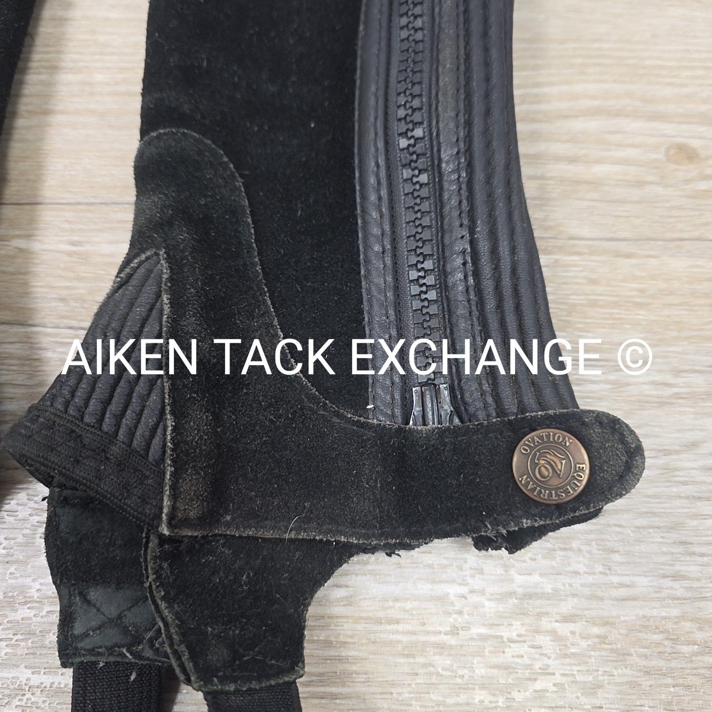 Ovation Suede Half Chaps, Black, Size 8 - 10 Tall