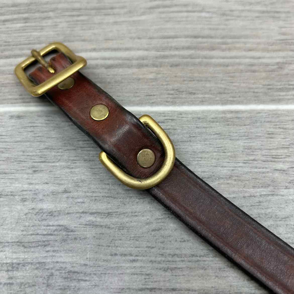 Tory Leather Dog Collar, Brown, 26