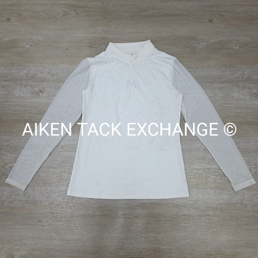 Free Ride Equestrian Quarter Zip Long Sleeve Sparkle Show Shirt, Women's XXL