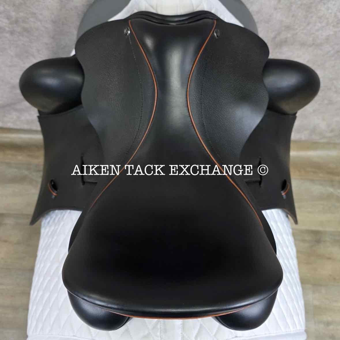 2022 County Epiphany Monoflap Dressage Saddle, 17.5" Seat, Wide Tree, Wool Flocked Panels