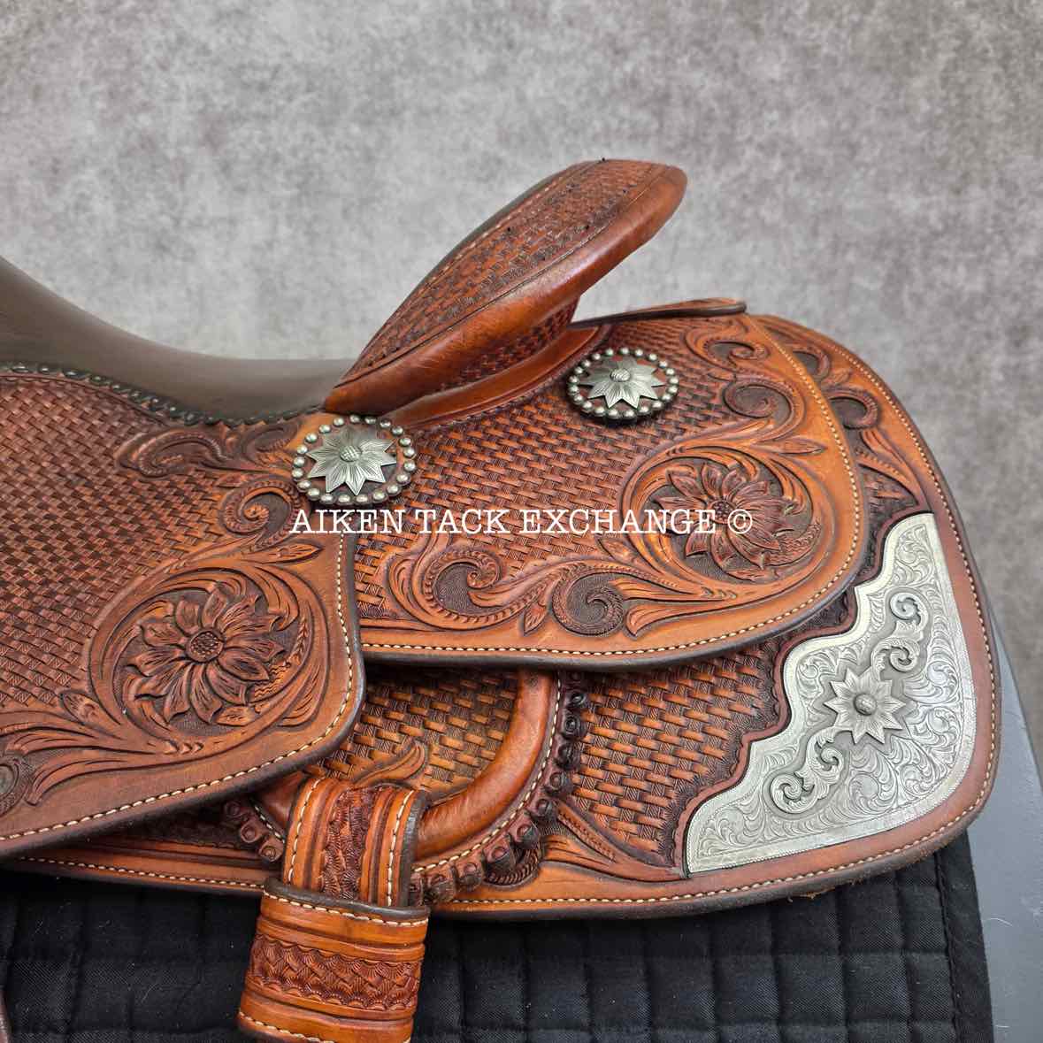 Jerry Shaw Western Saddle, 16.5" Seat, Wide Tree - Full QH Bars