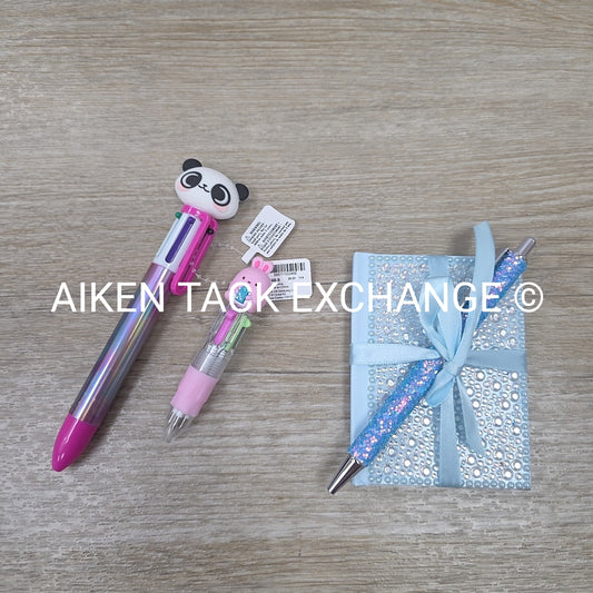 Claire's Stationery Bundle - 2 Multicolor Pens, 1 Bling Pad & Pen Set