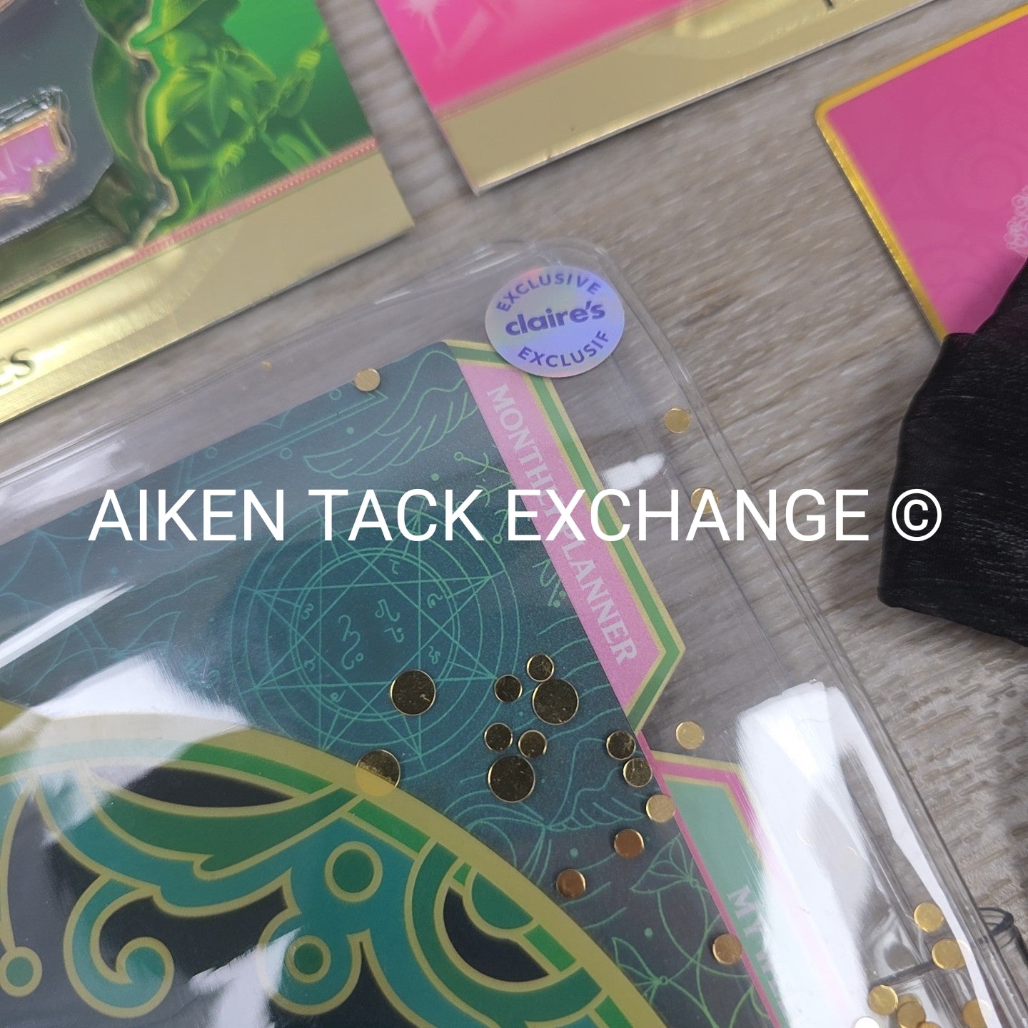 Claire's Wicked Bundle: Shaker Planner, Pin Badges, Bath Kit, Hair Clip