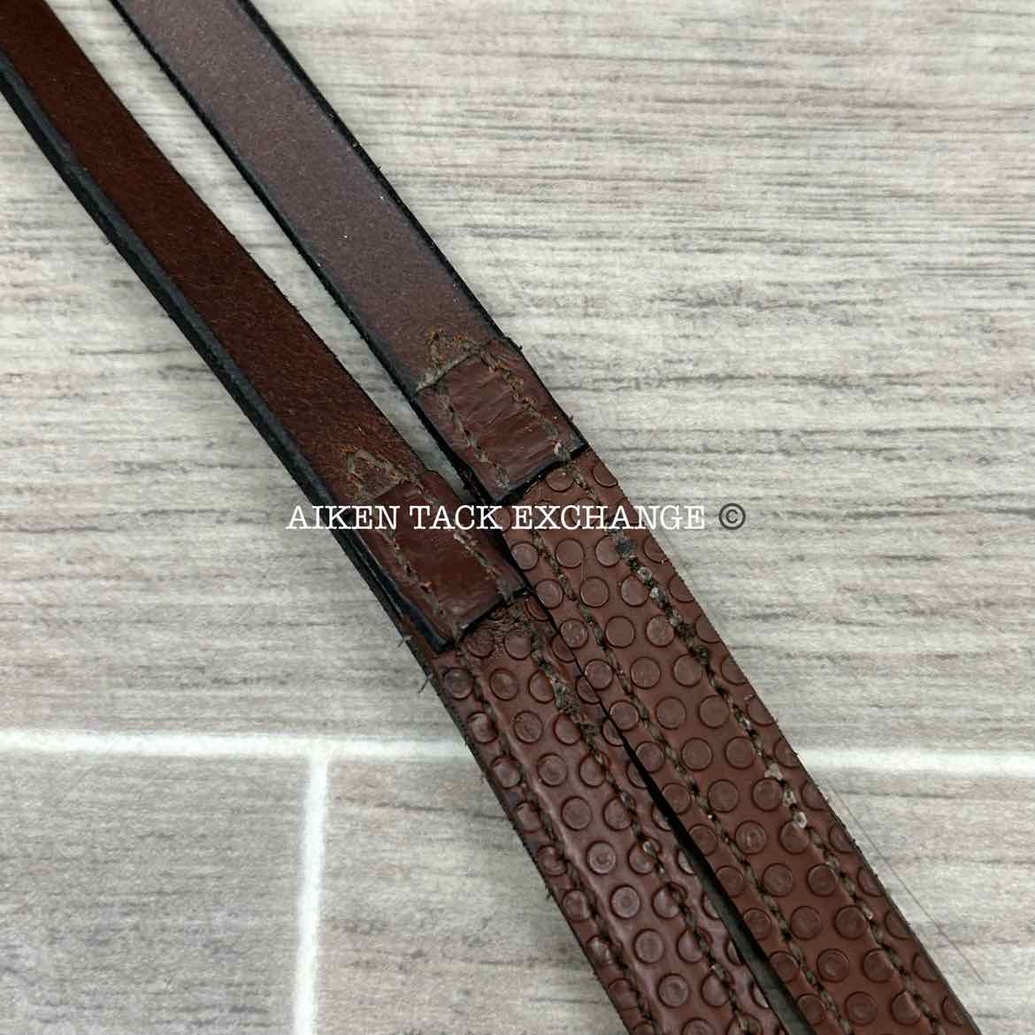 Rubber Lined Curb Reins, Brown, 53"