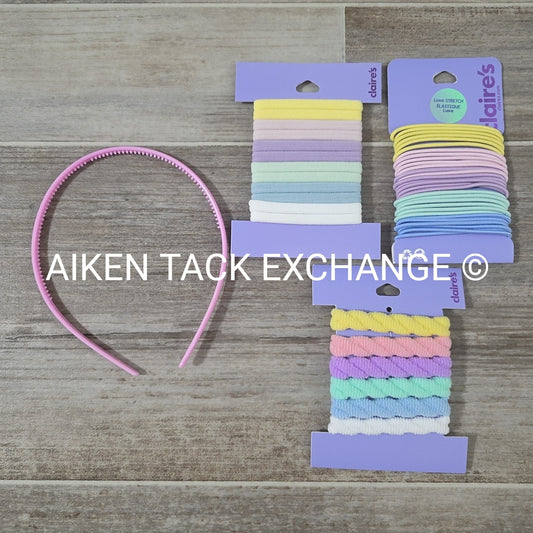 Claire's Hair Bundle - 1 Headband, 3 Packs of Hair Ties