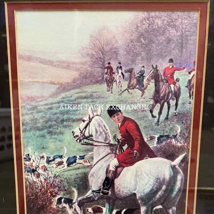 Whitehead Fox Hunt Print, Matted and Framed, 14.5" x 20.5"