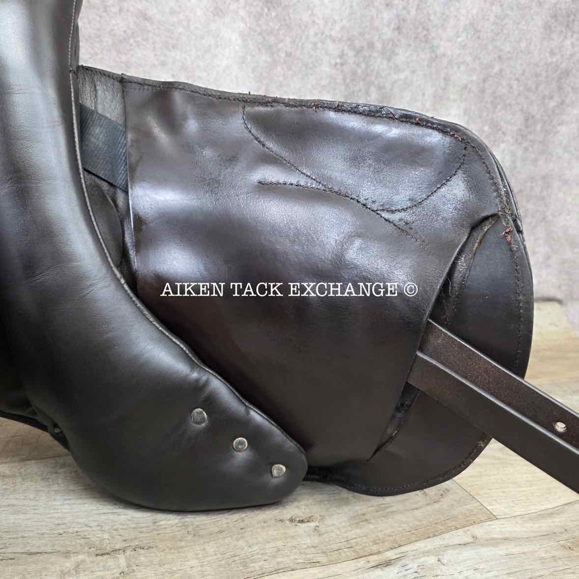 2016 Custom Saddlery Monte Carlo Monoflap Jump Saddle, 18" Seat, Adjustable Tree, Wool Flocked Panels