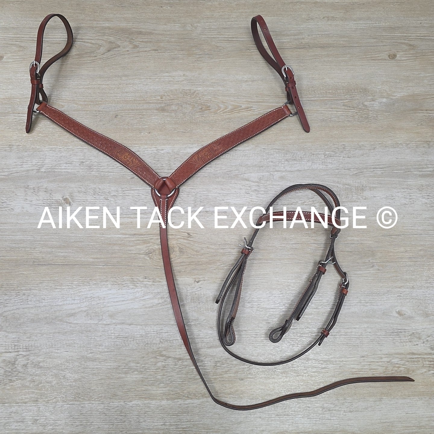Matching Browband Headstall & Breast Collar Set, Brown, Size Full