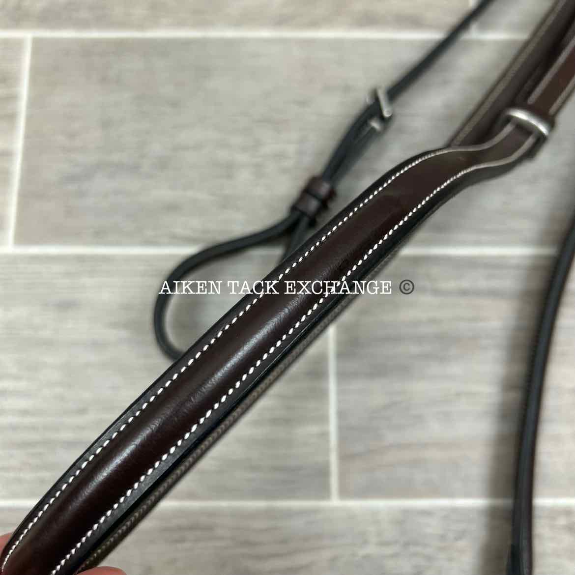 KL Select Black Oak Round Raised Fancy Stitch Standing Martingale, Size Cob