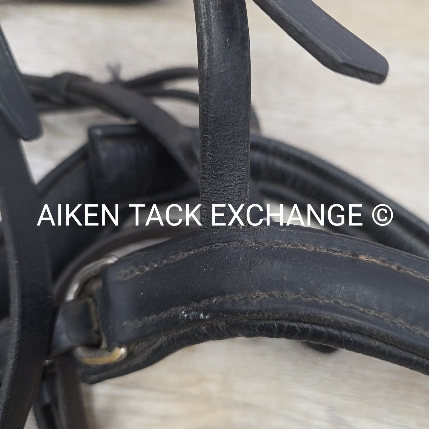 BARGAIN BUNDLE: Dressage Bridle with Rubber Reins, Black, Size Full