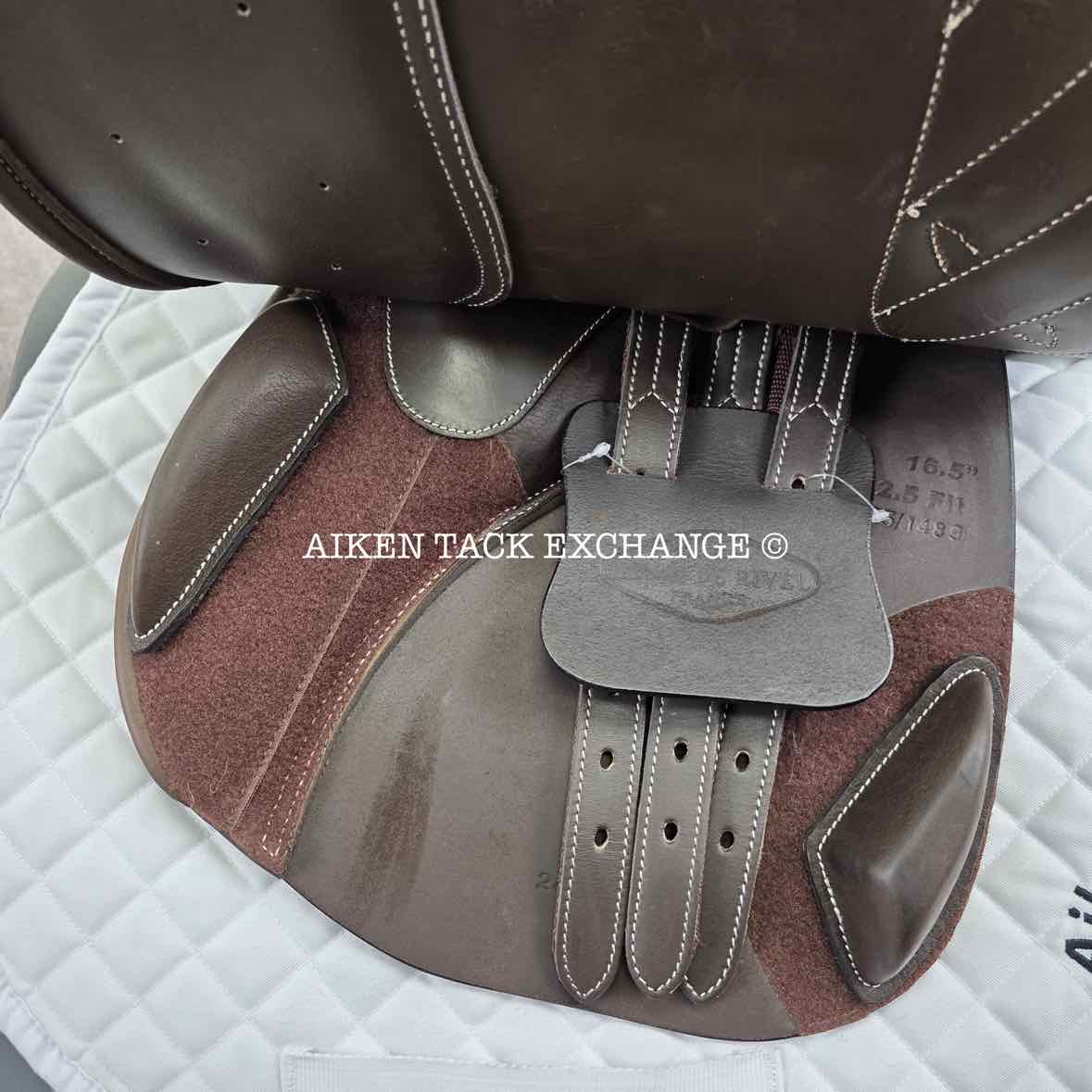 HDR - Henri de Rivel Synergy Close Contact Jump Saddle, 16.5" Seat, Adjustable Tree - Changeable Gullet, Wool Flocked Panels