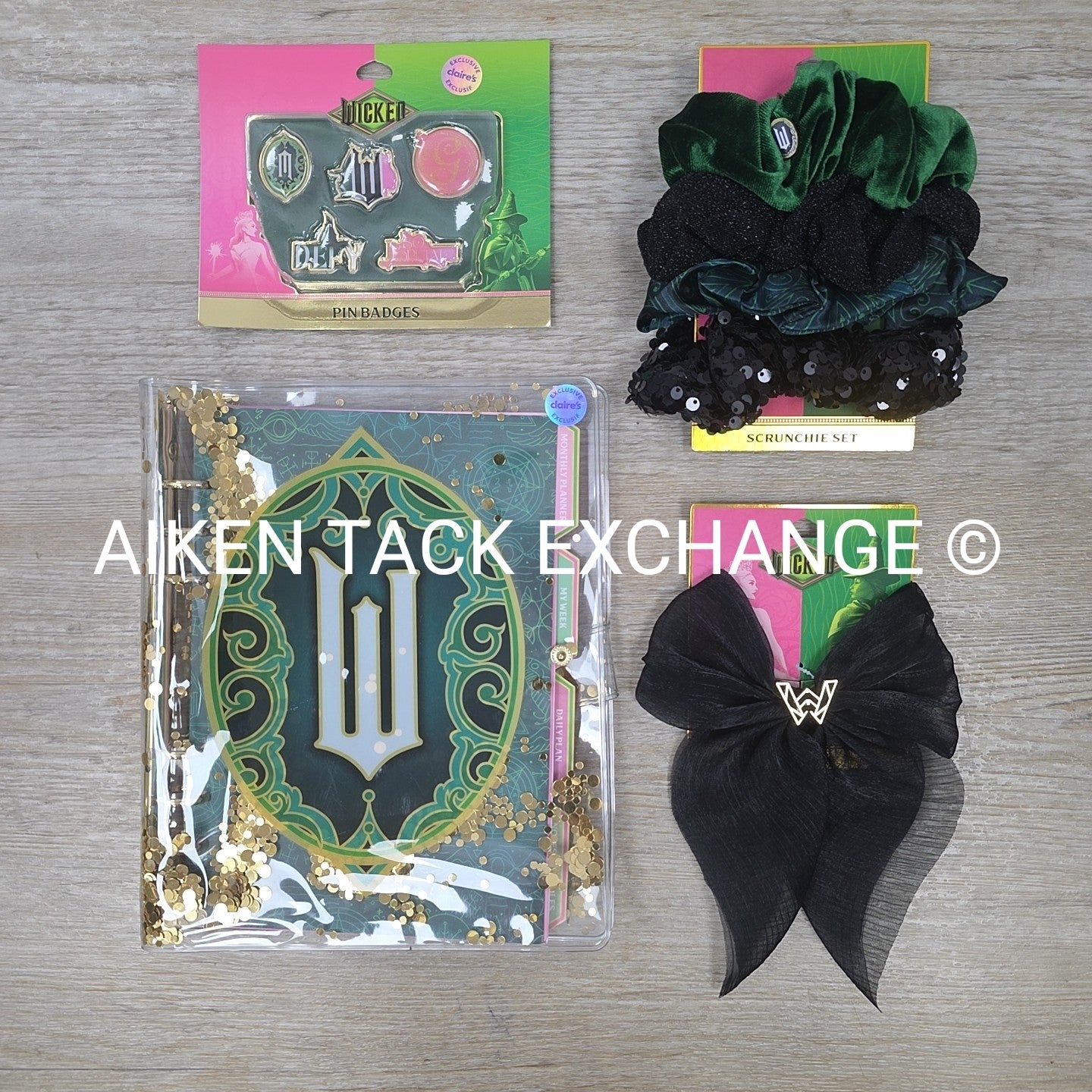 Claire's Wicked Bundle: Shaker Planner, Pin Badges, Hair Clip, Scrunchie Set