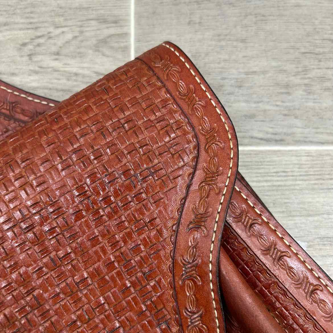 Tooled Leather Saddle Bag