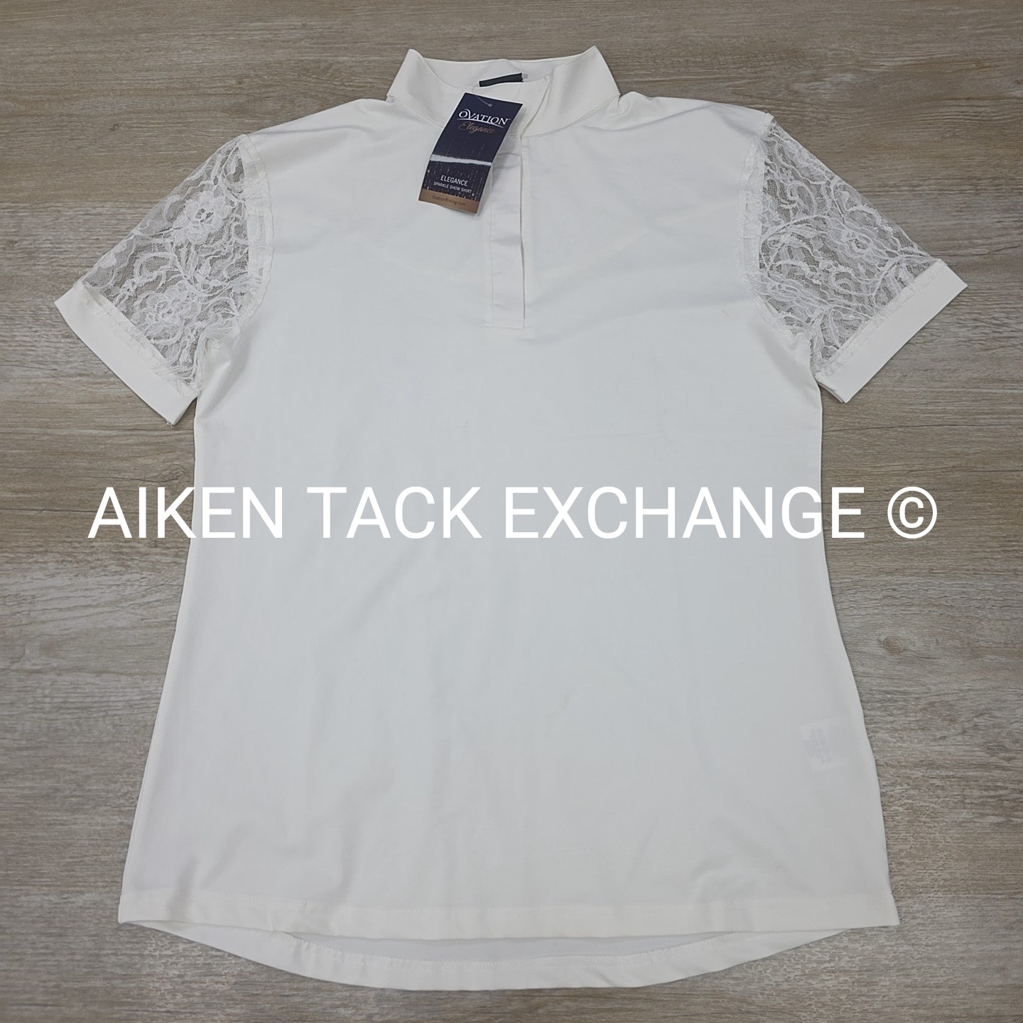 Ovation Elegance Lace Short Sleeve Show Shirt, Women's XLarge