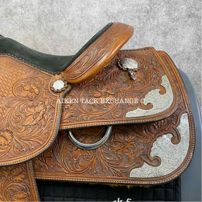 Allen Ranch Saddle Shop Western Saddle, 15" Seat, Regular Tree - Semi QH Bars