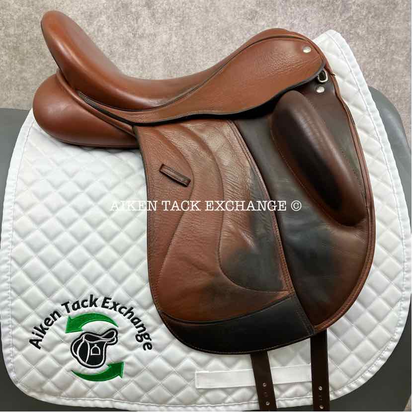 **SOLD** 2013 Custom Saddlery Wolfgang Solo Dressage Saddle, 17.5" Seat, Short Flap, Adjustable Tree, Wool Flocked Panels, Vienna Leather