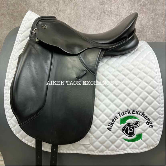 1994 Kieffer Wein DL Dressage Saddle, 17" Seat, Medium Wide Tree, Wool Flocked Panels