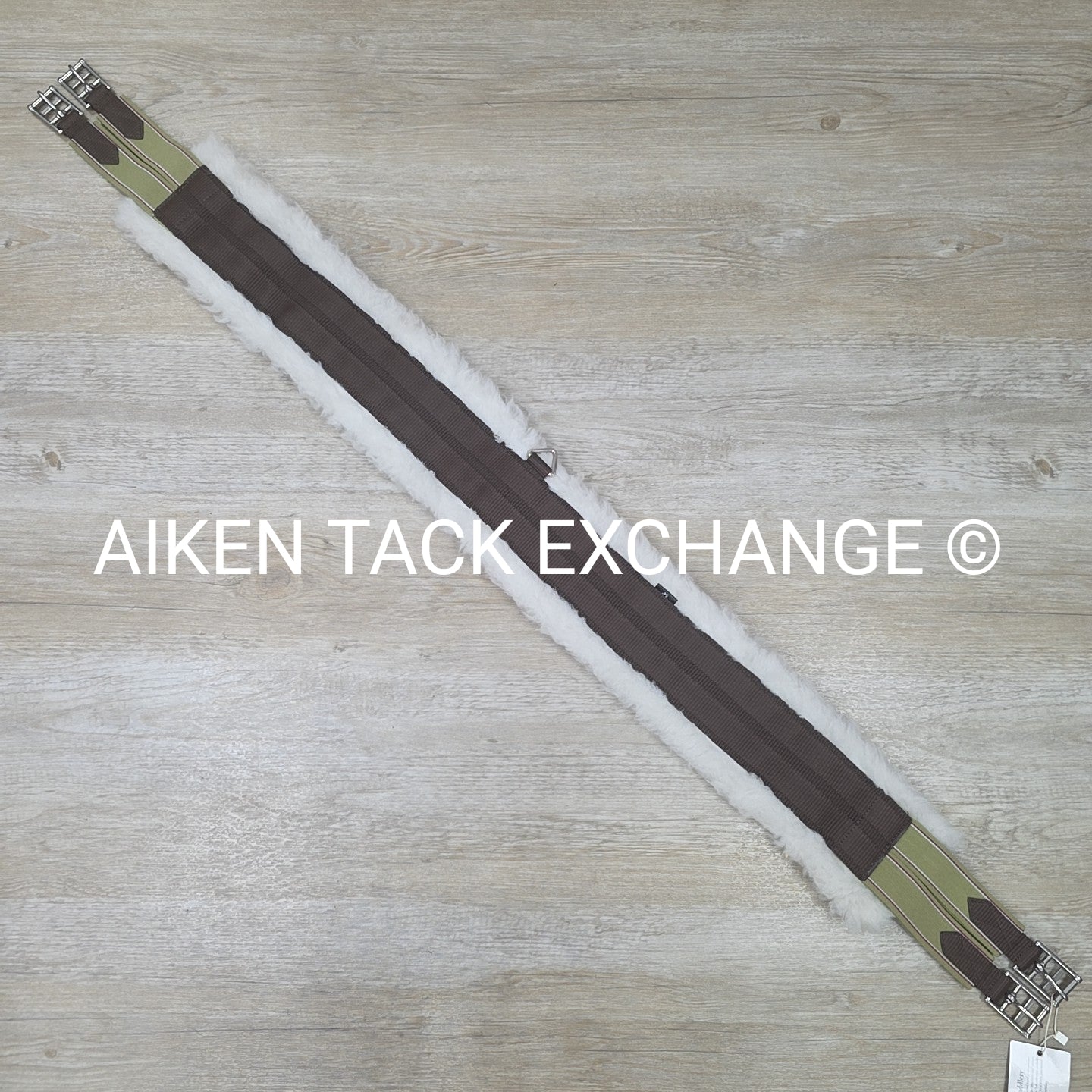 Dover Saddlery Fleece Girth with Double End Elastic, Brown, 54"