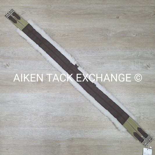 Dover Saddlery Fleece Girth with Double End Elastic, Brown, 54"
