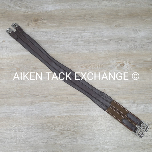 English Girth with Single End Elastic, Brown, 40"