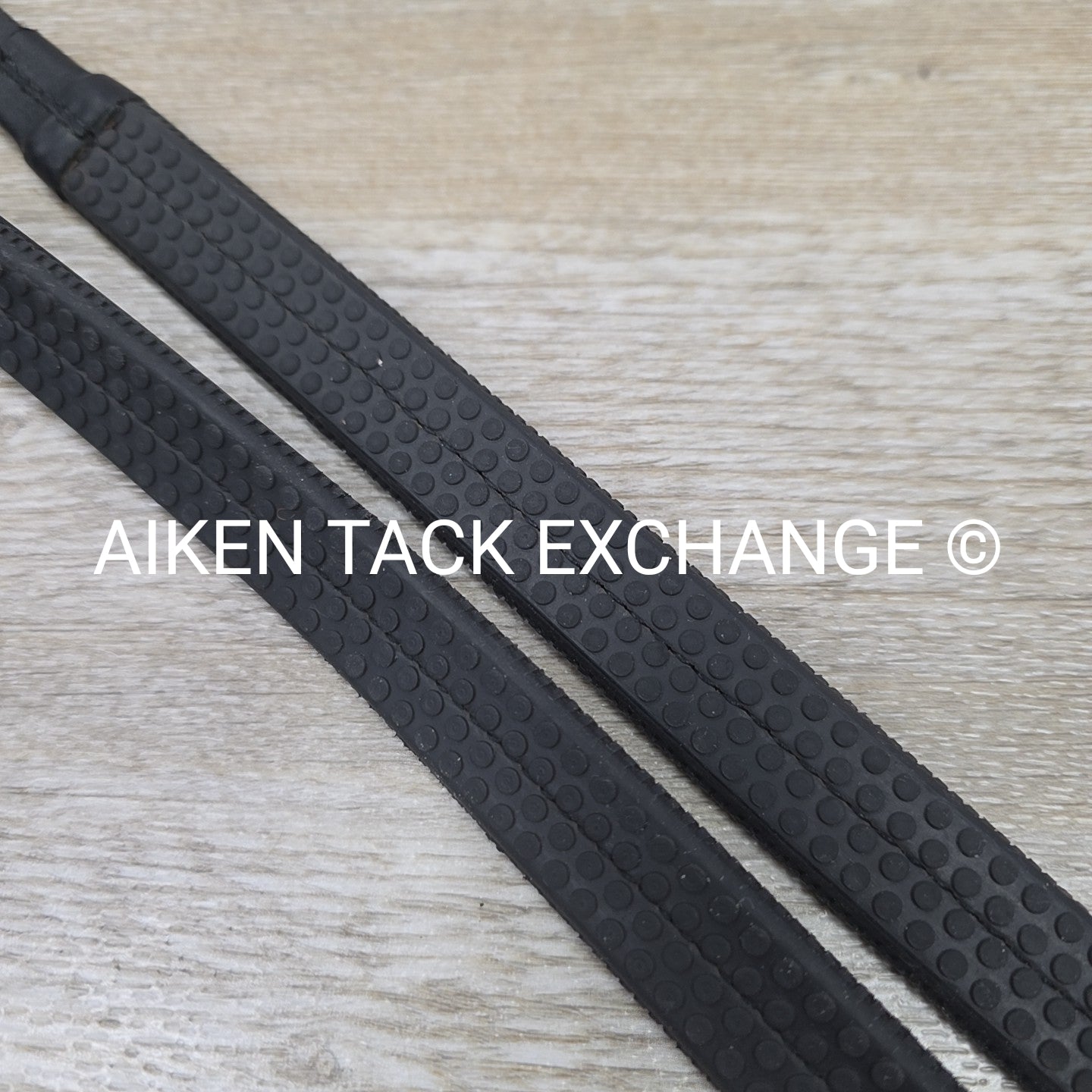 KL Select Black Oak Rubber Reins, Black, 54"