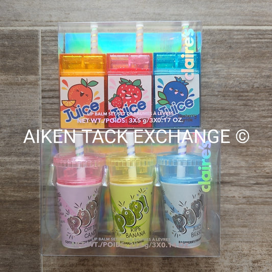 Claire's Lip Balm Sets (2) - 3 Count Per Each Set (6 Total)