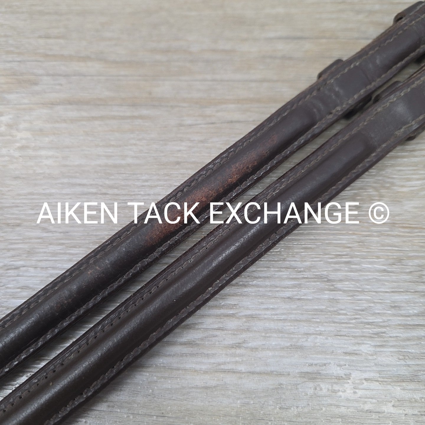 Plain Raised Rubber Reins, Brown, Size Cob / 54"