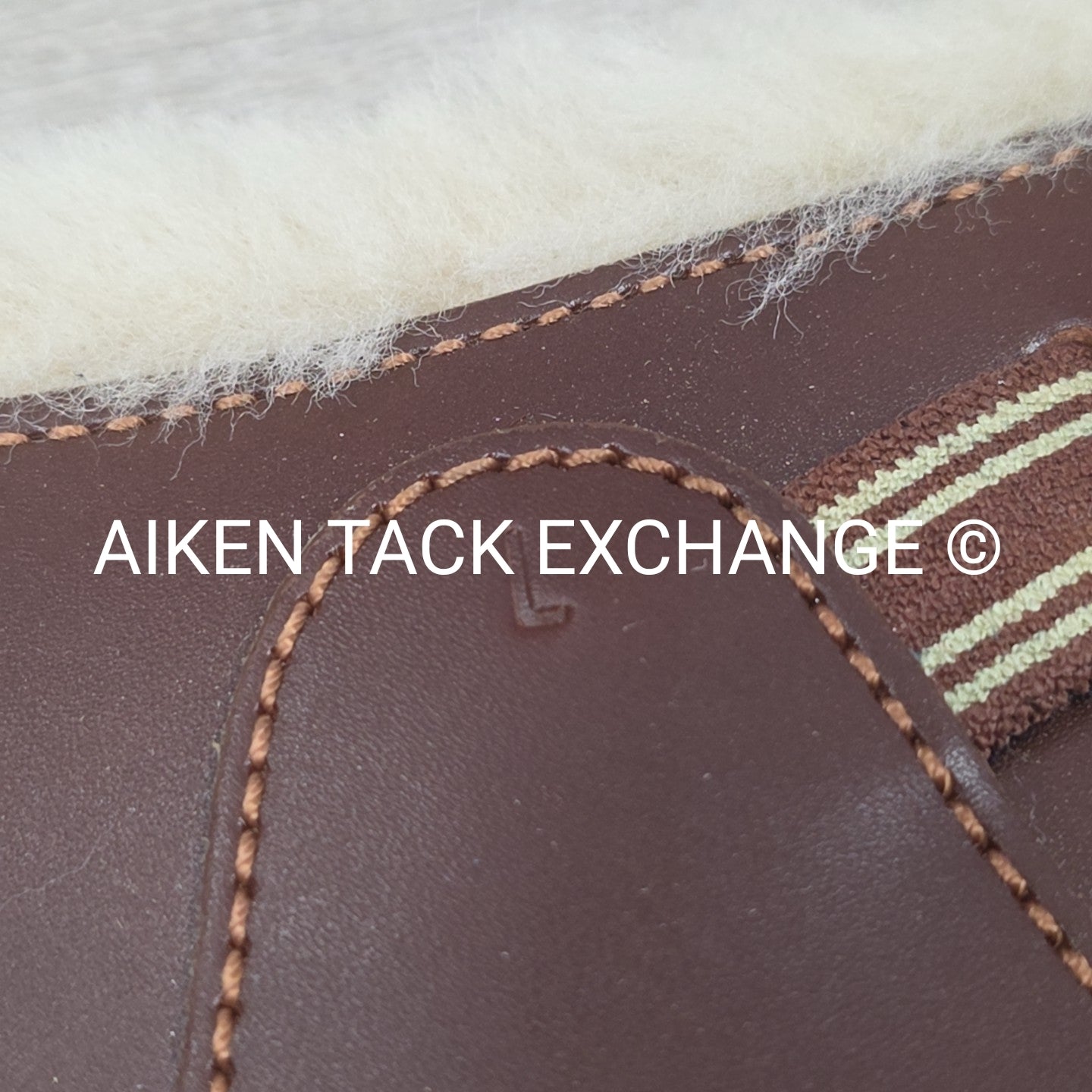 Prestige Sheepskin Lined Leather Hind Fetlock Boots, Brown, Size Large