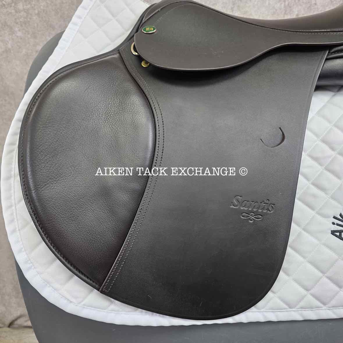 Keith Bryan Santis Close Contact Jump Saddle, 17.5" Seat, MW/W Tree, Wool Flocked Panels