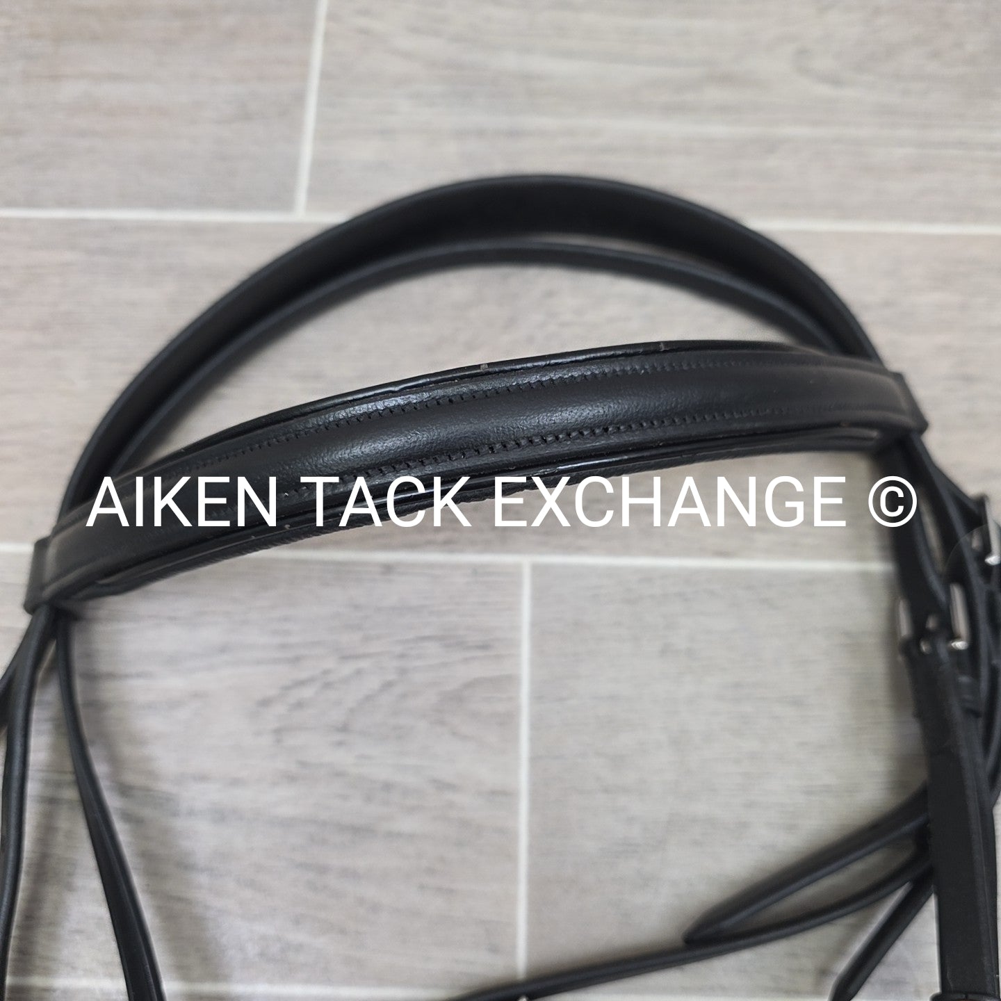 Royal Oak Plain Raised Bridle, Missing Cheek Pieces, No Reins, Black, Size Full