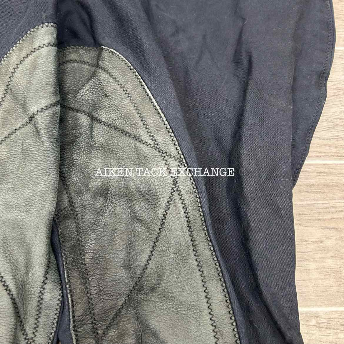 Elizabeth G Leather Extended Knee Patch Breeches, Size 34
