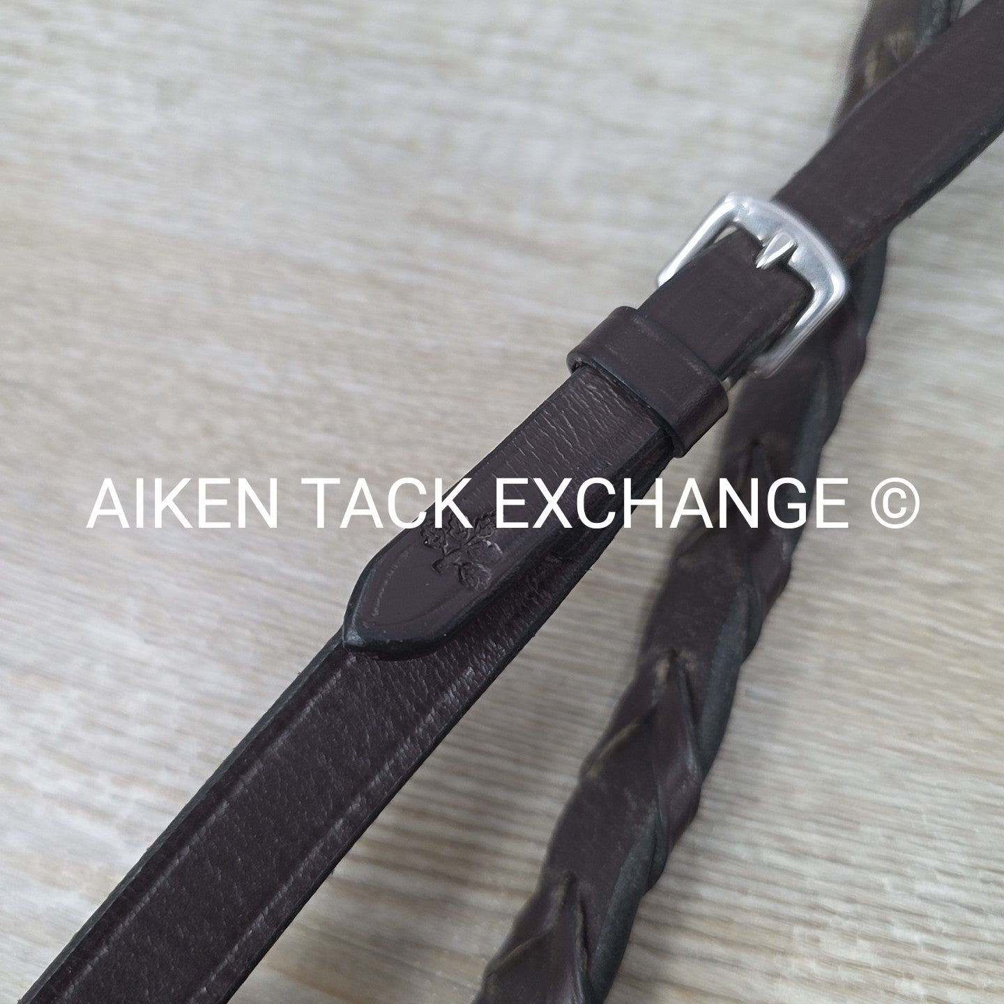 KL Select Black Oak Fancy Stitched Square Raised Laced Reins, Brown, 55"