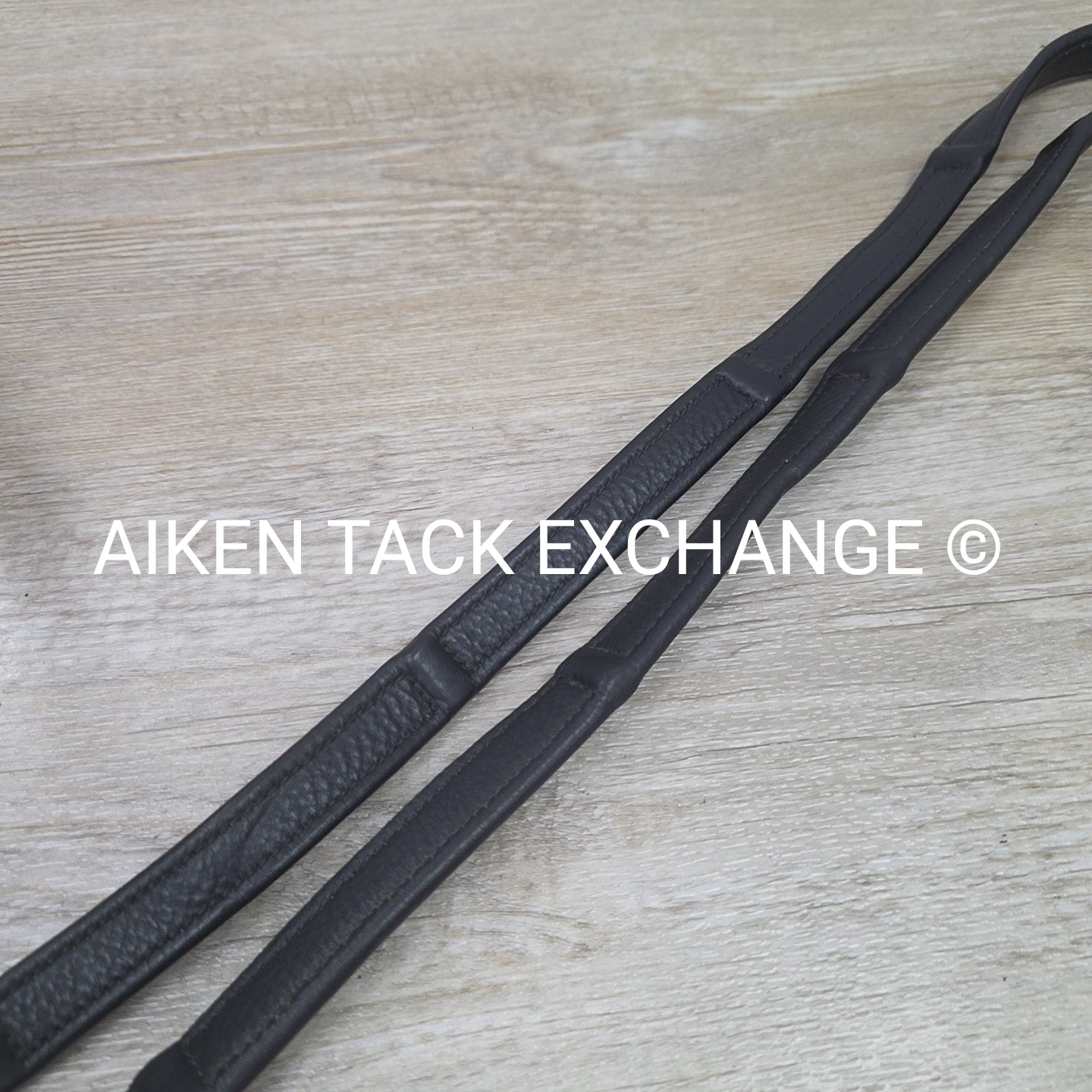Plain Monocrown Bridle with Red Barn Calf Lined Dressage Reins, Black, Size Full