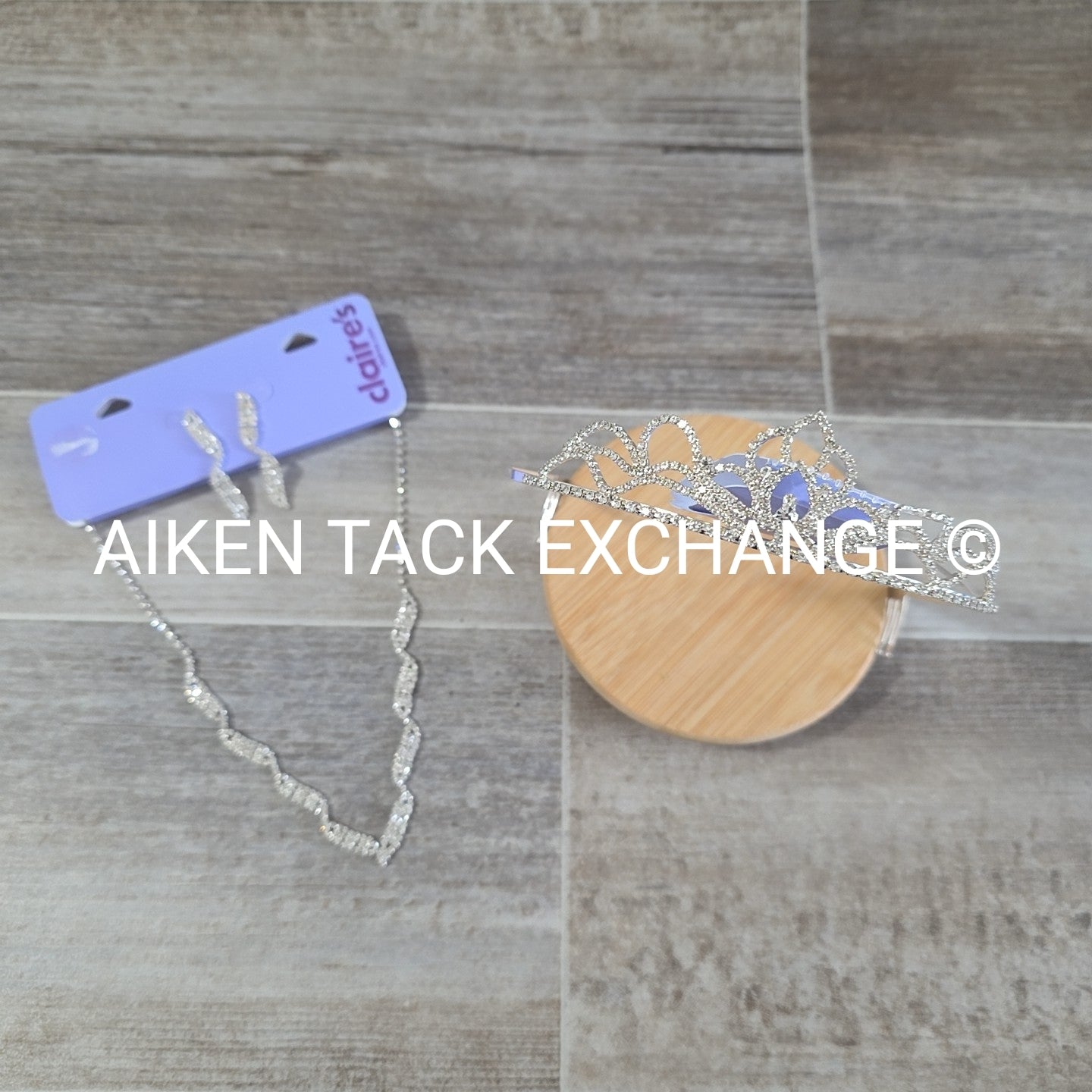 Claire's Bundle - 1 Tiara, 1 Set of Earrings, 1 Necklace